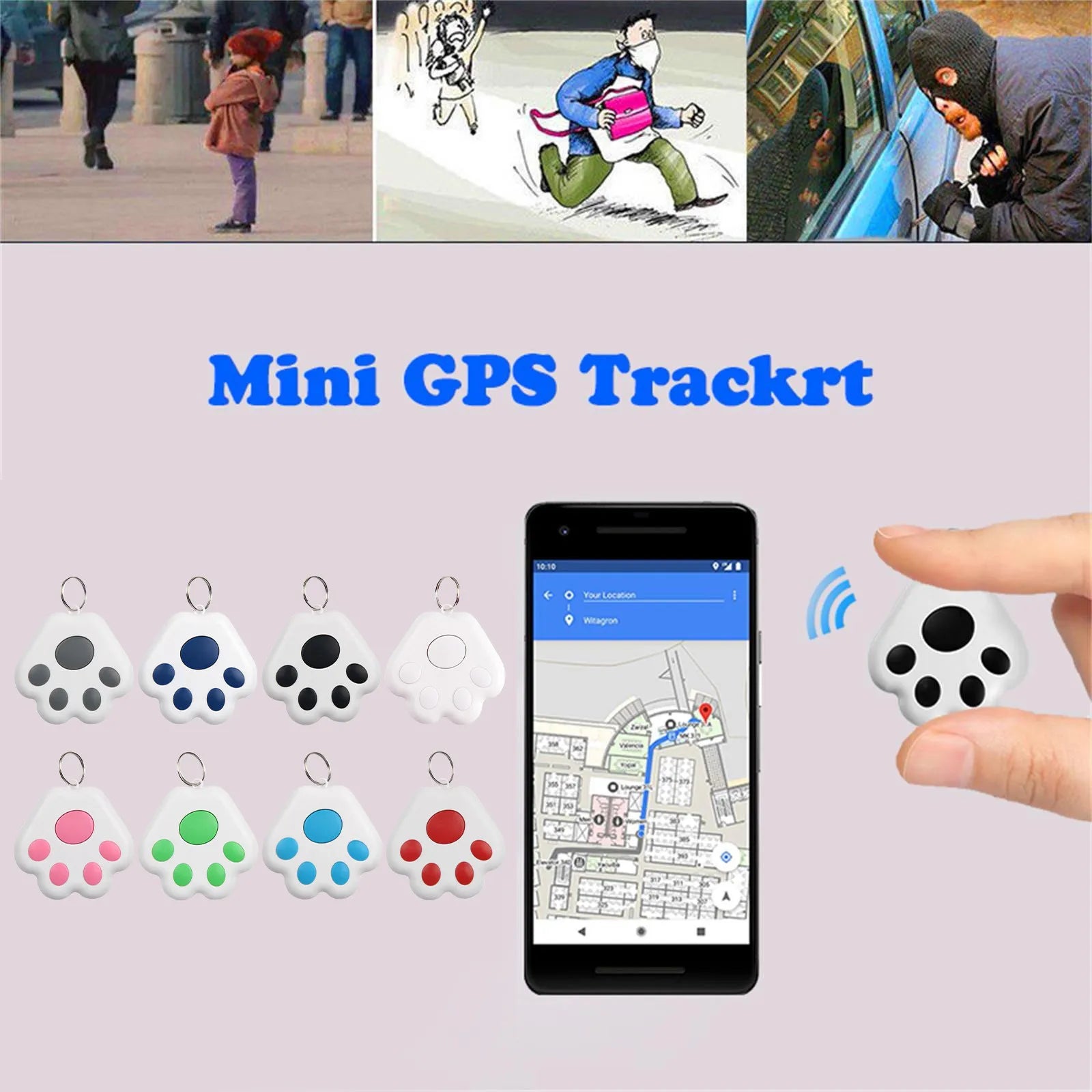 Mini Smart GPS Tracker Bluetooth Anti-Lost Device Pet Luggage Wallet Tracking For IOS / Android Smart Finder Locator Accessories